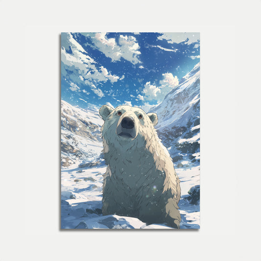 Majestic Polar Bear Snow Poster