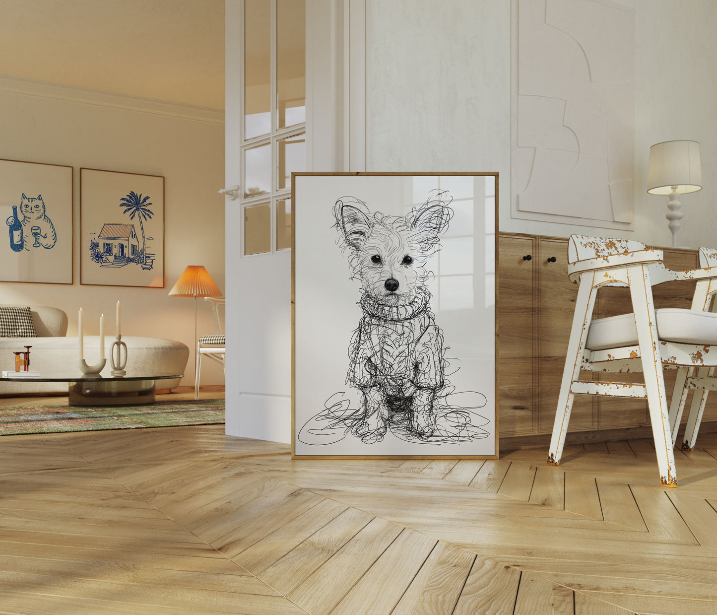 Scribbled Puppy Love Poster