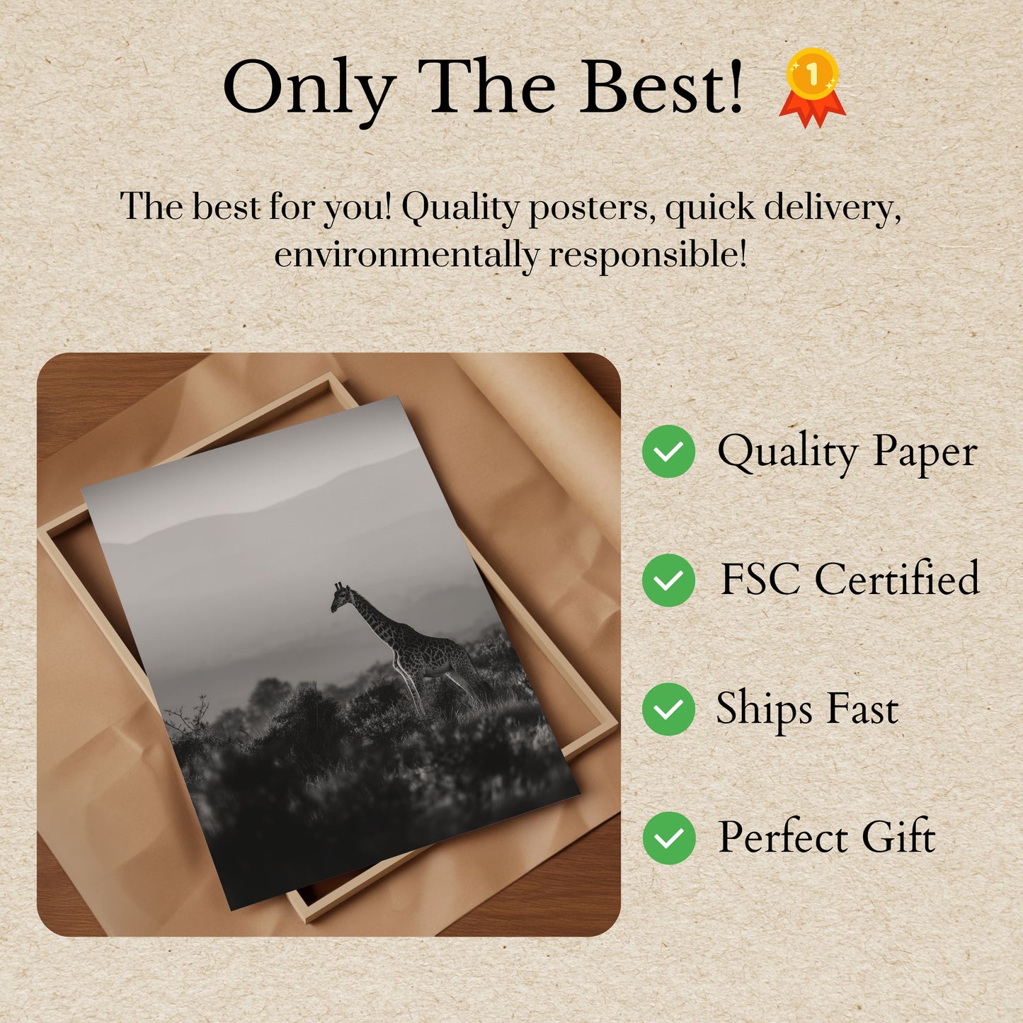 Majestic Giraffe Wilderness Poster