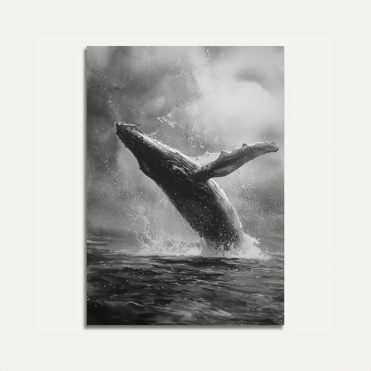 Majestic Whale Breaching Ocean Poster