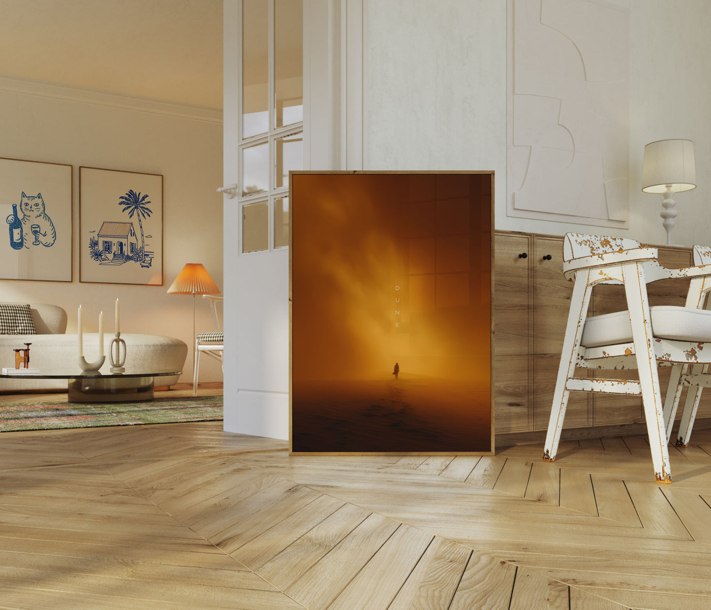 Póster épico de ciencia ficción "Viaje al desierto"