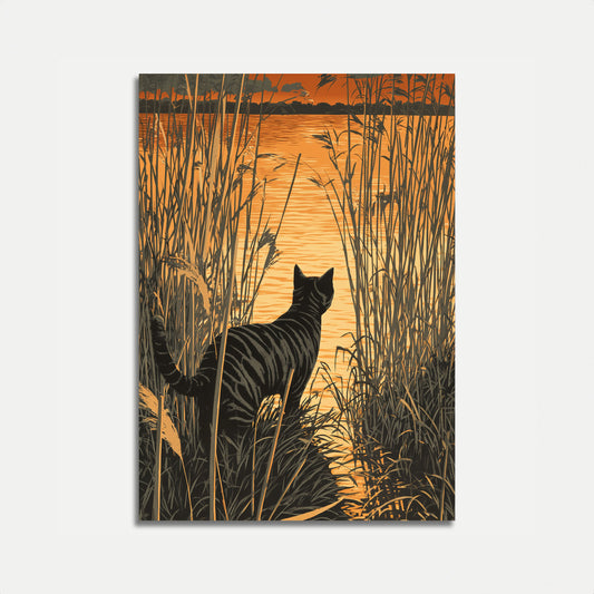 Zebra by the Reeds Poster