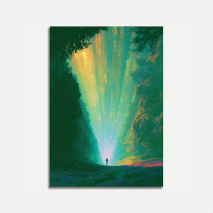 Poster: Figura Solitaria in Luce Divina