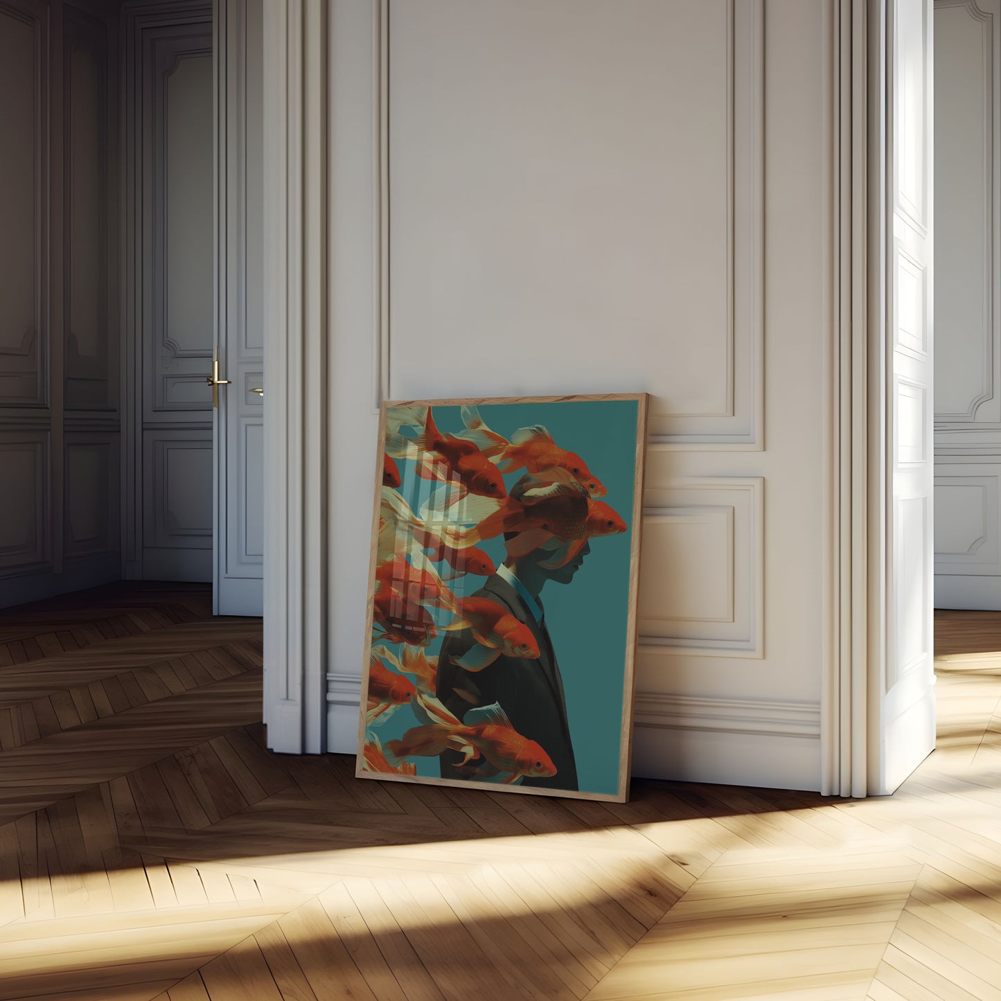 Goldfish Business Surreal Poster