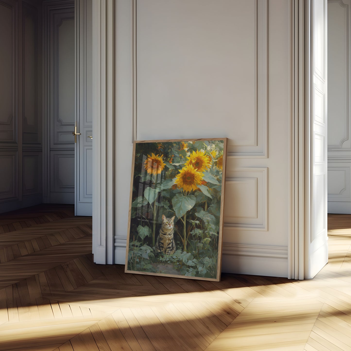Affiche du Chat dans le Jardin de Tournesols