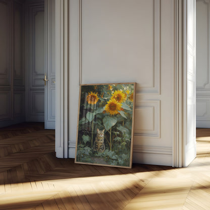 Affiche du Chat dans le Jardin de Tournesols