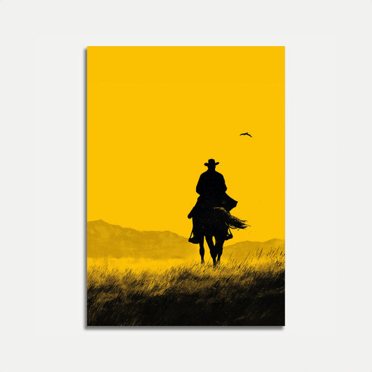 Lone Cowboy Sunset Poster