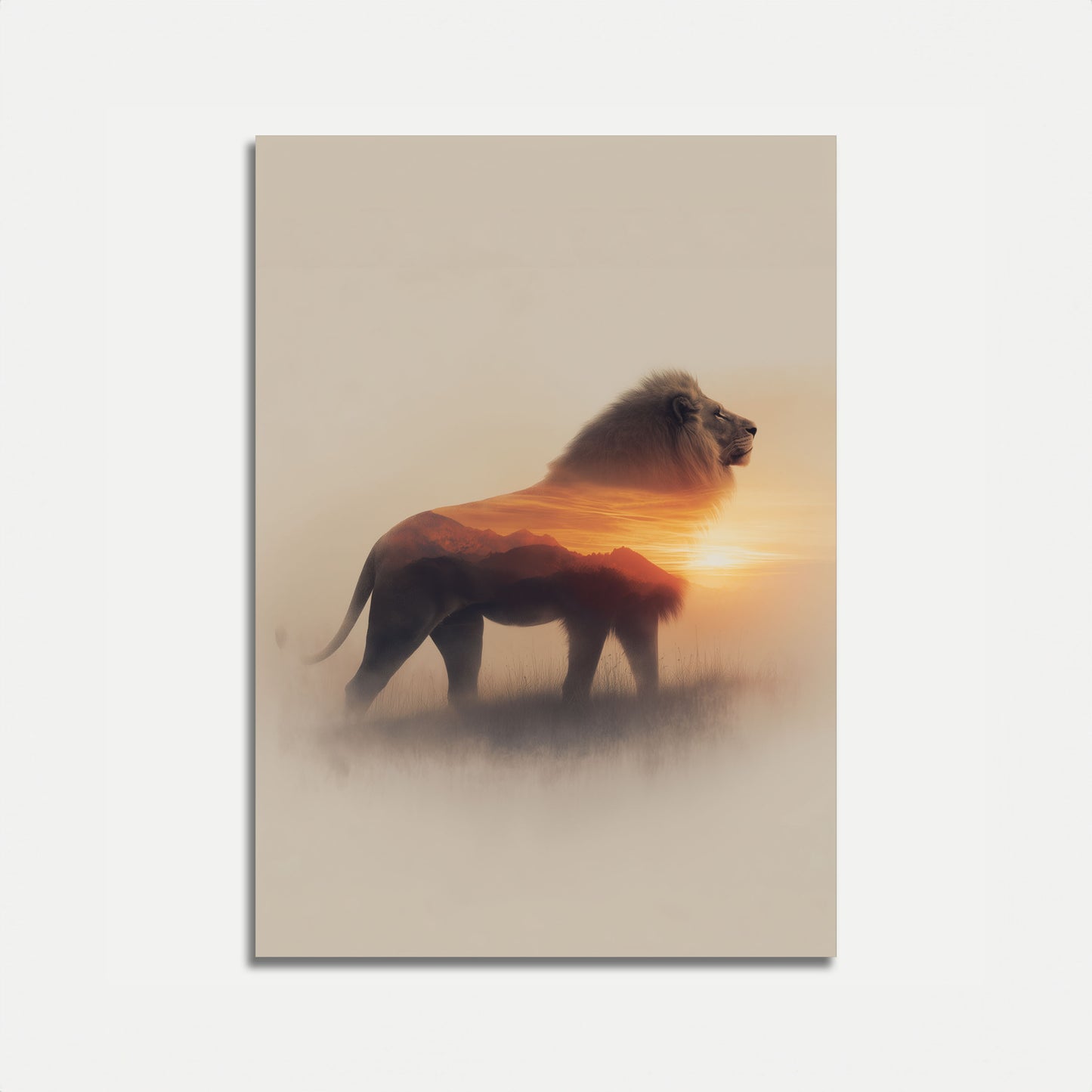 Sunset Lion Spirit Poster