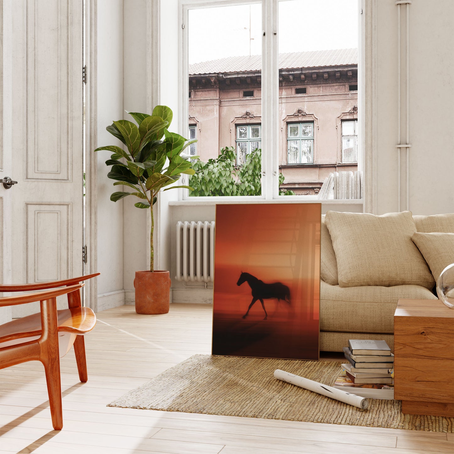 Solnedgangshest Skygge Plakat