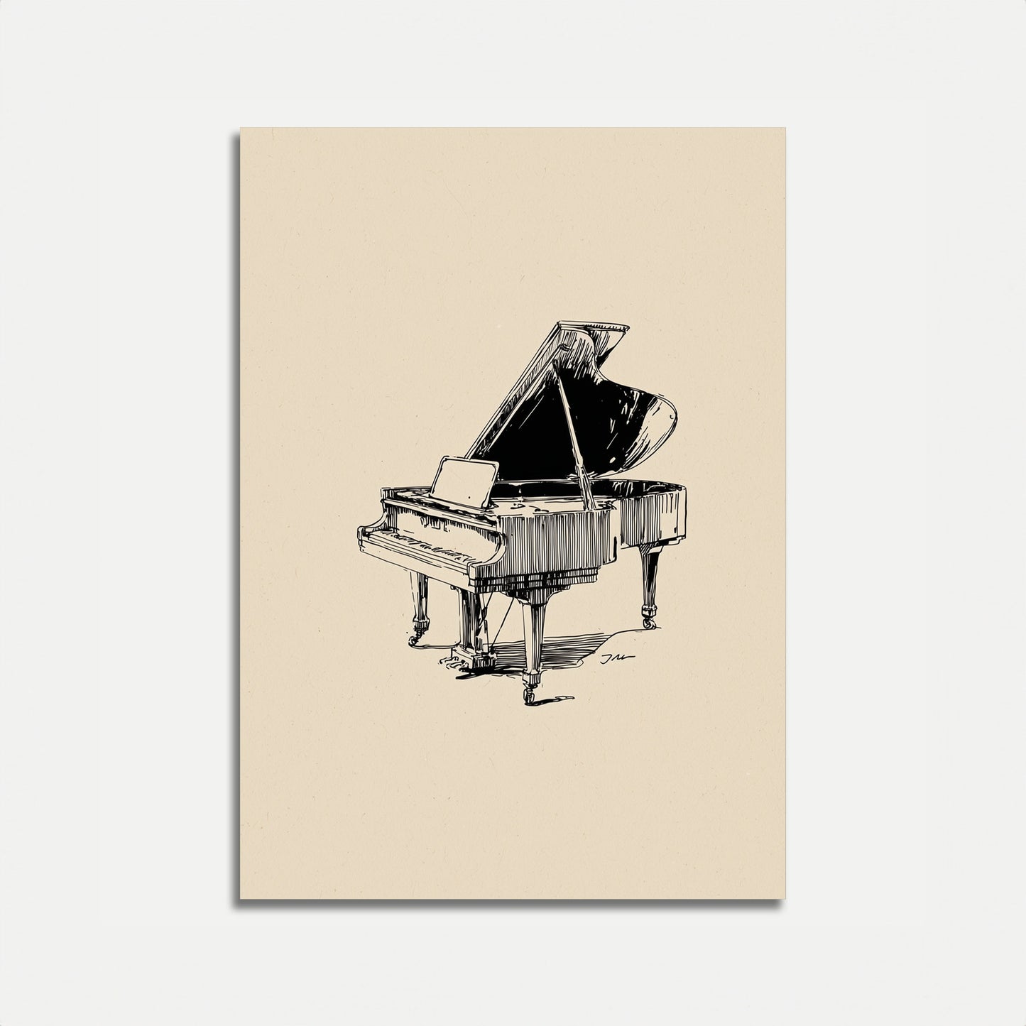 Grand Piano with Laptop Poster