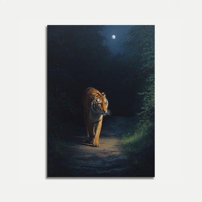 Tiger Walking at Moonlight Plakat