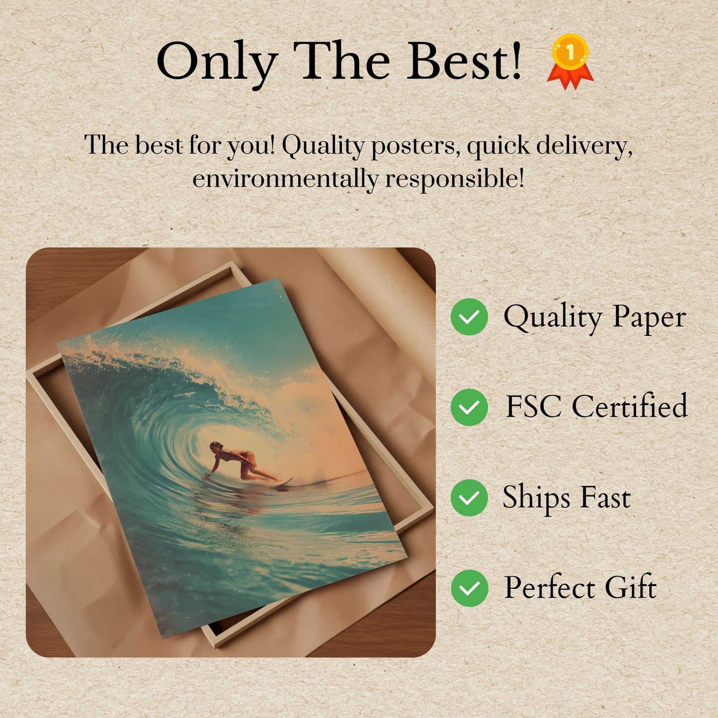 Sunset Wave Rider Poster