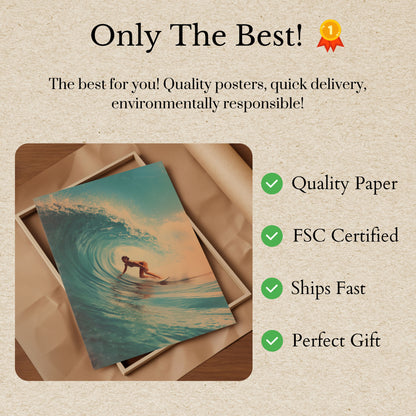 Sunset Wave Rider Poster