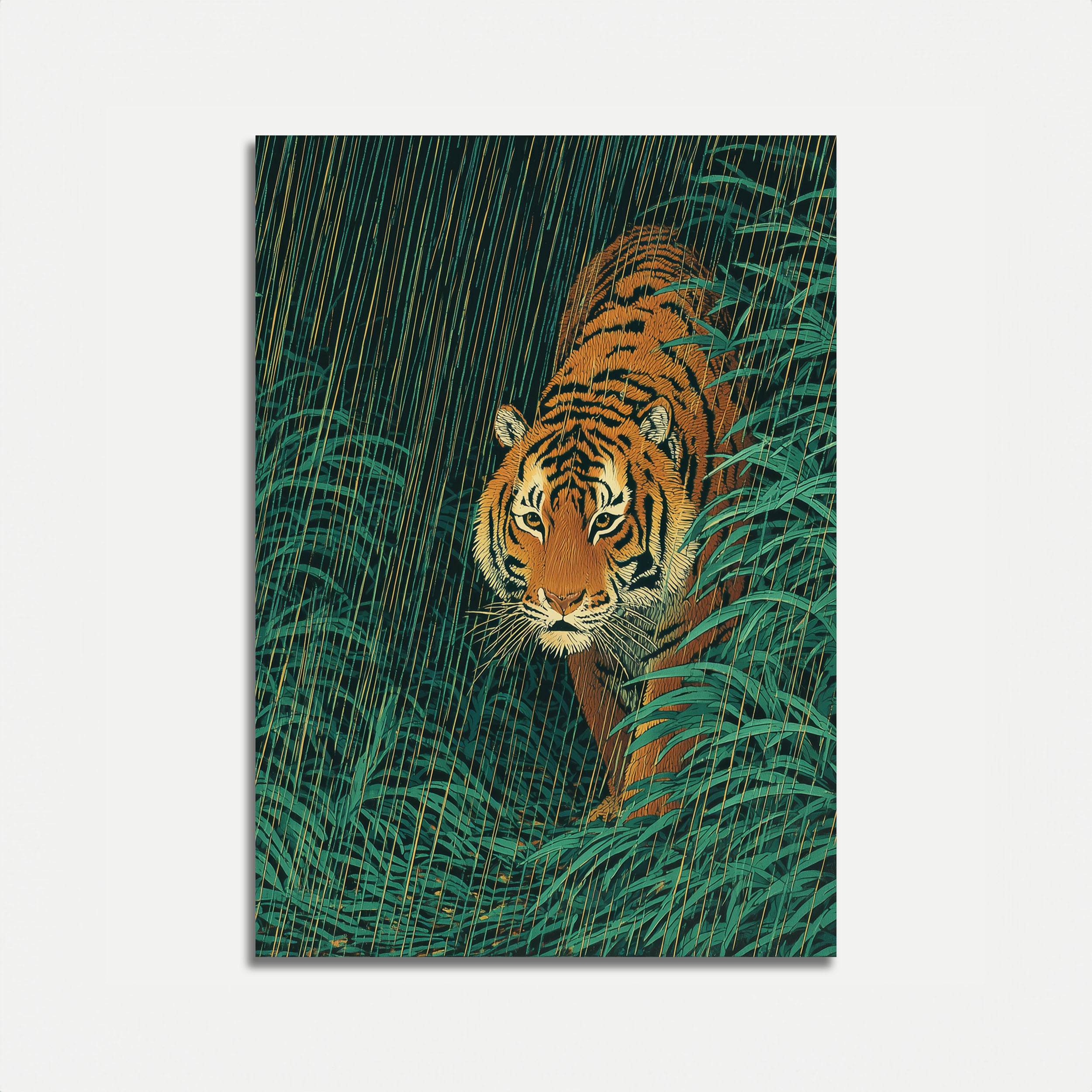 Tiger in Jungle Poster - Wildlife Art Print – Artisout