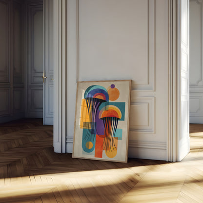 Abstract Jellyfish Geometric Poster