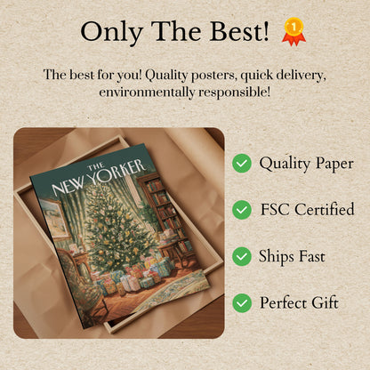 Festive New Yorker Christmas Poster