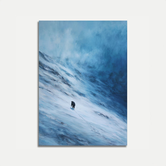 Solo Klimmer in Sneeuwstorm Poster