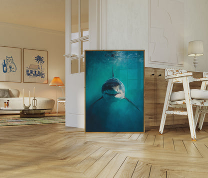 Hvid Hajfisk Ocean Plakat