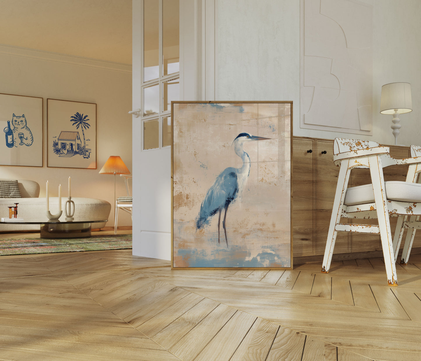 Poster di Airone Blu Elegante
