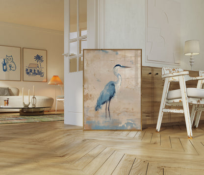 Poster di Airone Blu Elegante
