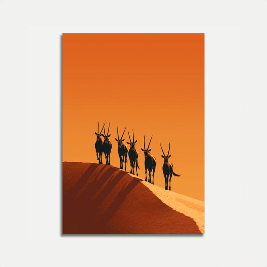Desert Oryx Kudde Silhouet Poster