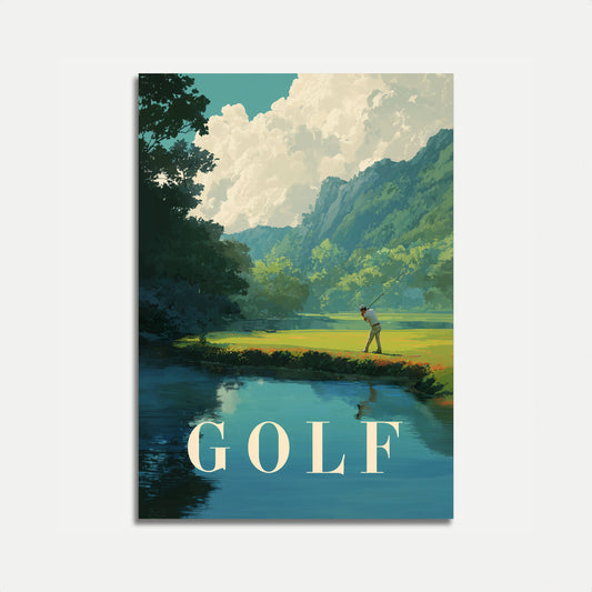 Affiche de paysage de golf paisible