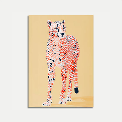 Póster de mosaico de guepardo vibrante