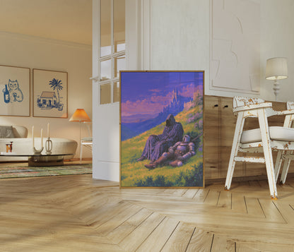 Rytíř a hrad Fantasy plakát