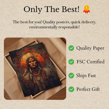 Native Spirit Warrior Portrait Poster