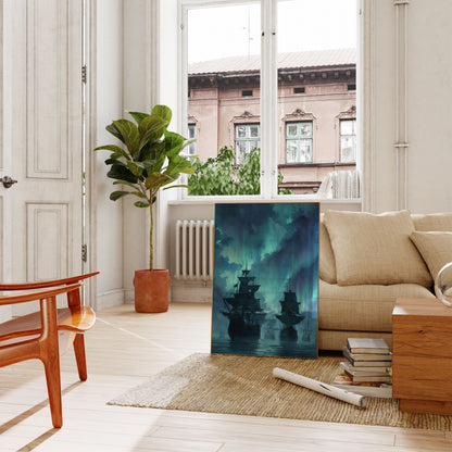 Ghostly Northern Lights Nautical Poster