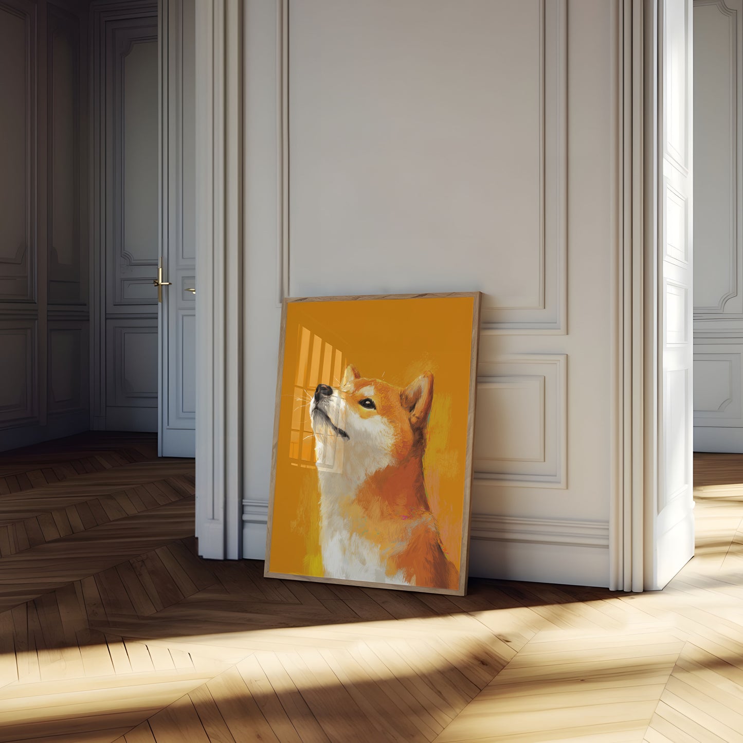 Shiba Inu Looking Up Poster
