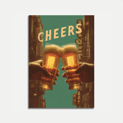 Urban Beer Toast Vintage Poster