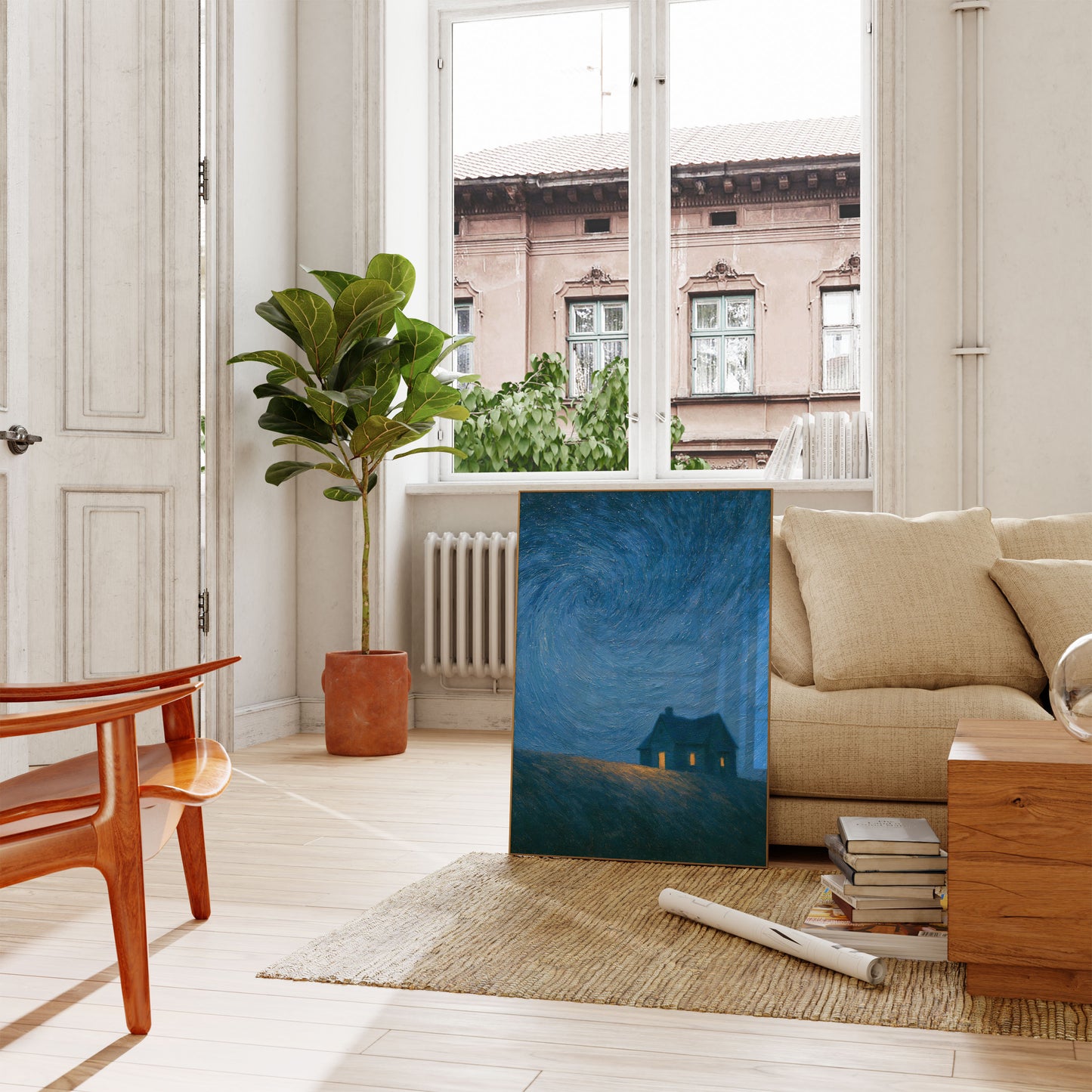 Starry Night House Poster