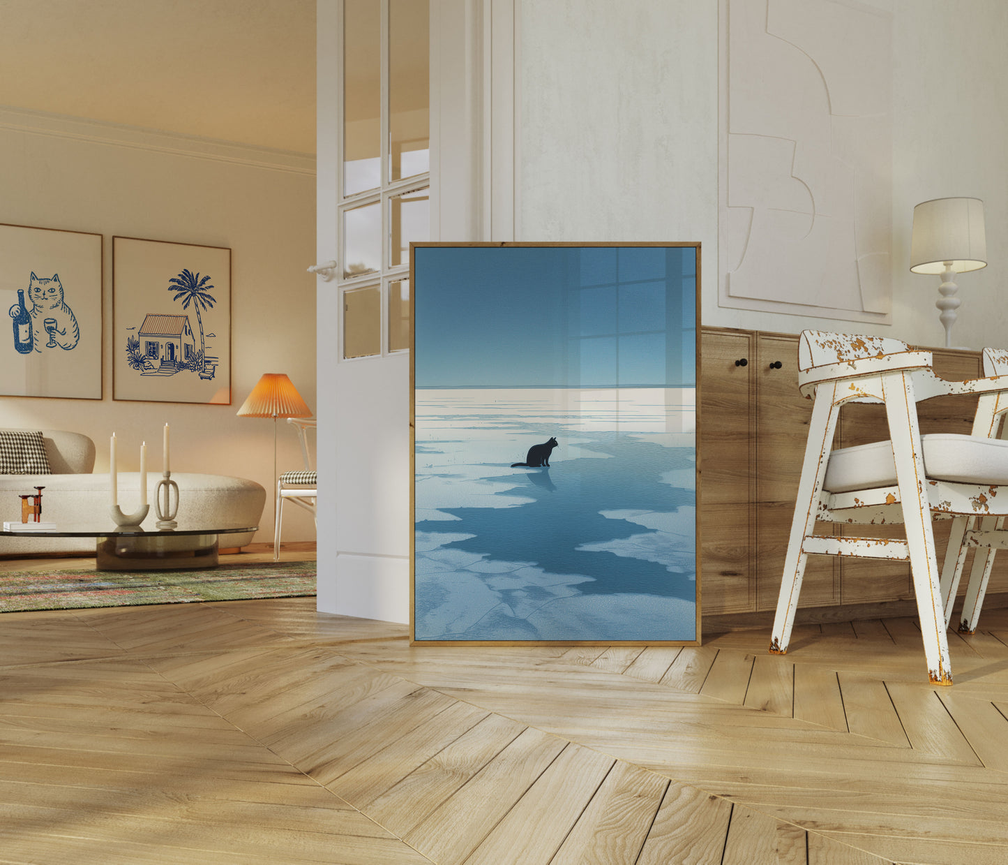 Affiche Renard Arctique sur Lac Gelé