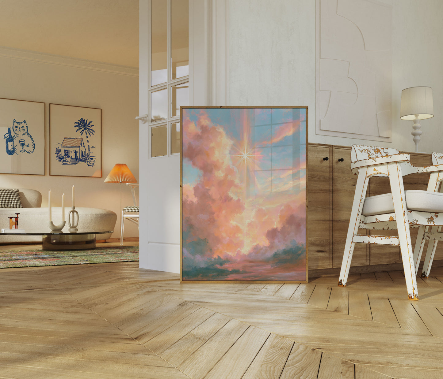 Heavenly Light Divine Cross Poster