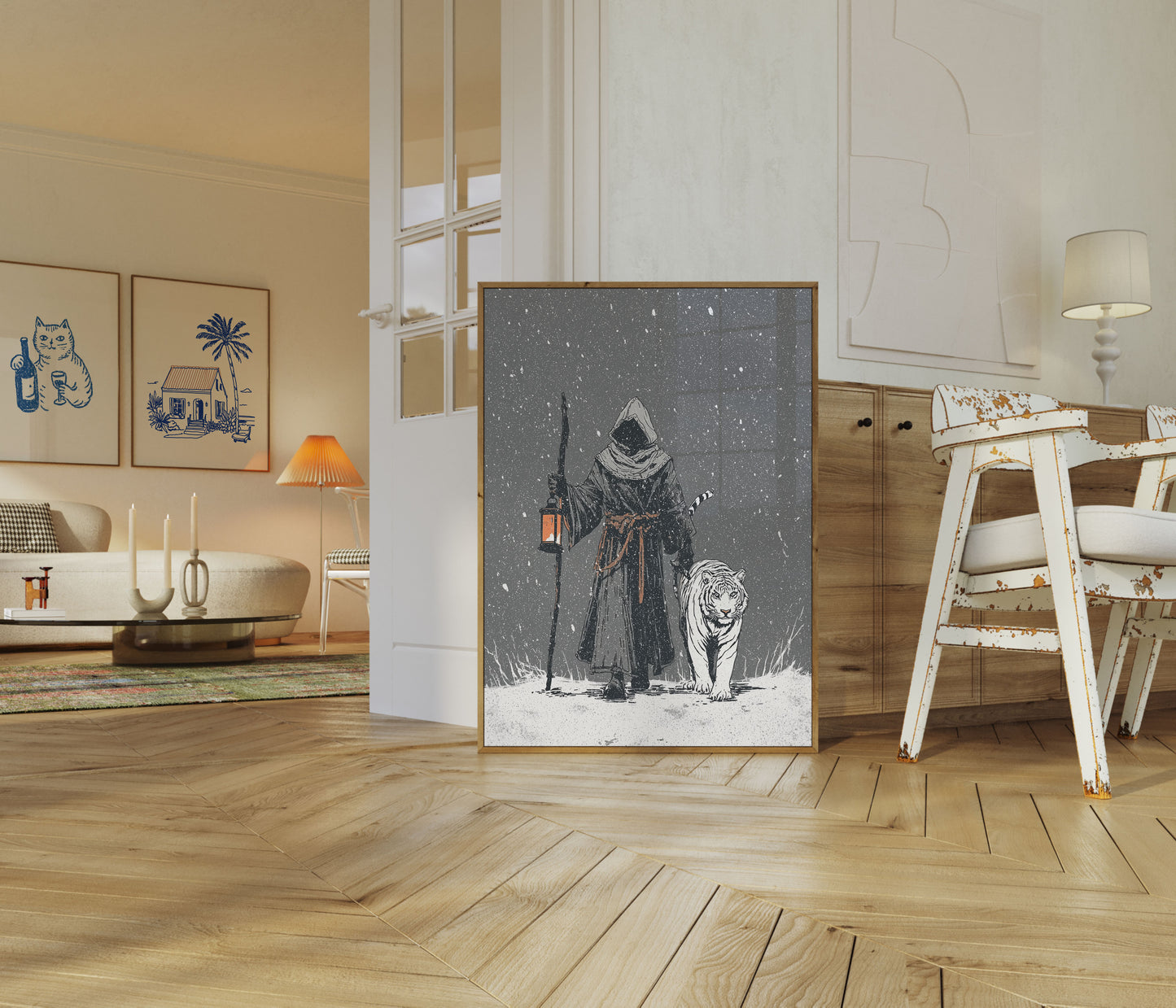 Winter Warrior with Tiger Poster