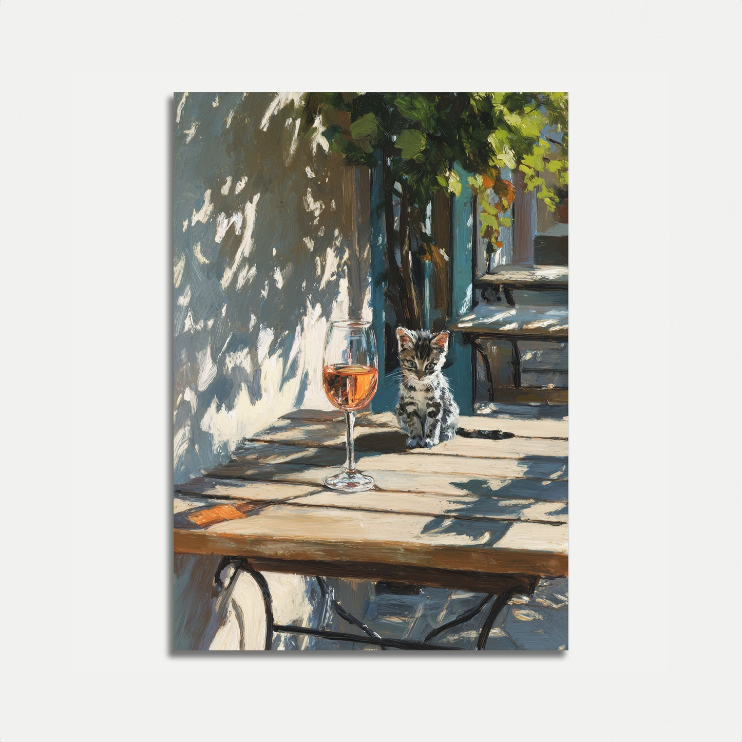 Kitten Wine Garden Afternoon Poster