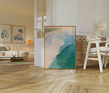 Poster Ondate Oceaniche Vita Costiera