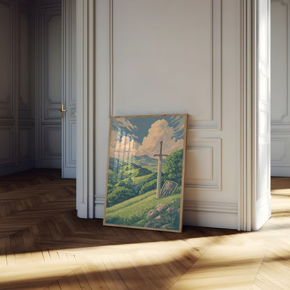 Plakat Krajobraz ze Średniowiecznym Mieczem