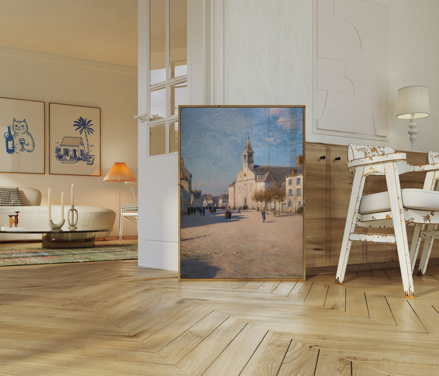 French Village Church Street Poster