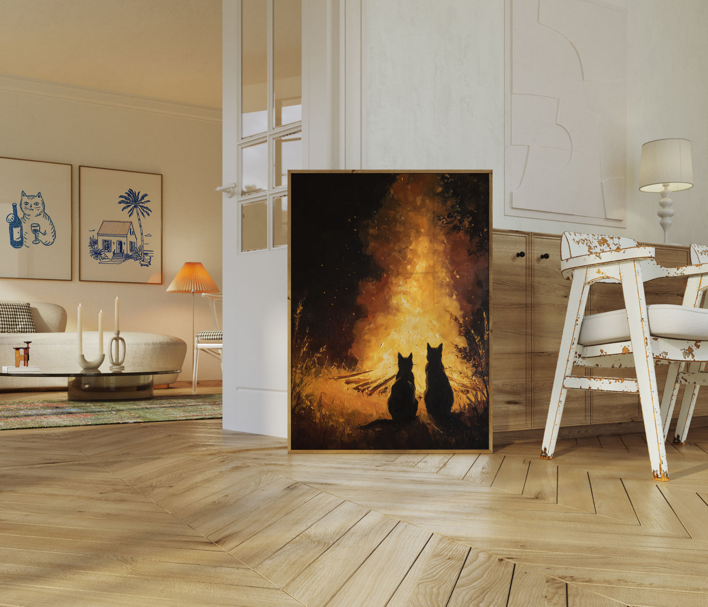 Cartaz de Gatos nas Chamas