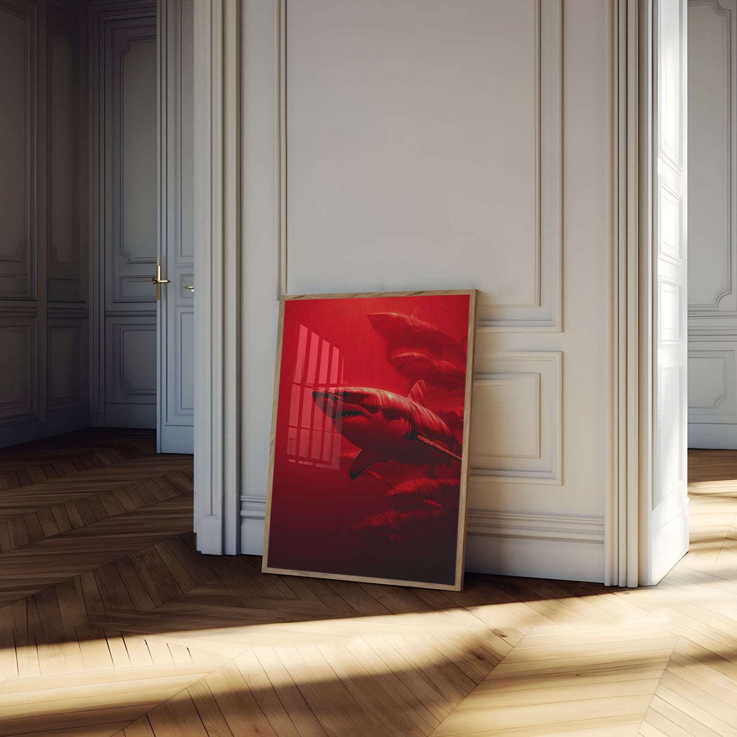 Crimson Shark Predator Poster