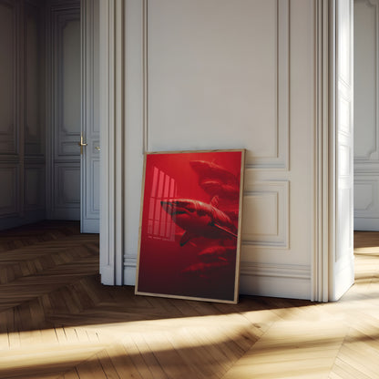 Crimson Shark Predator Poster