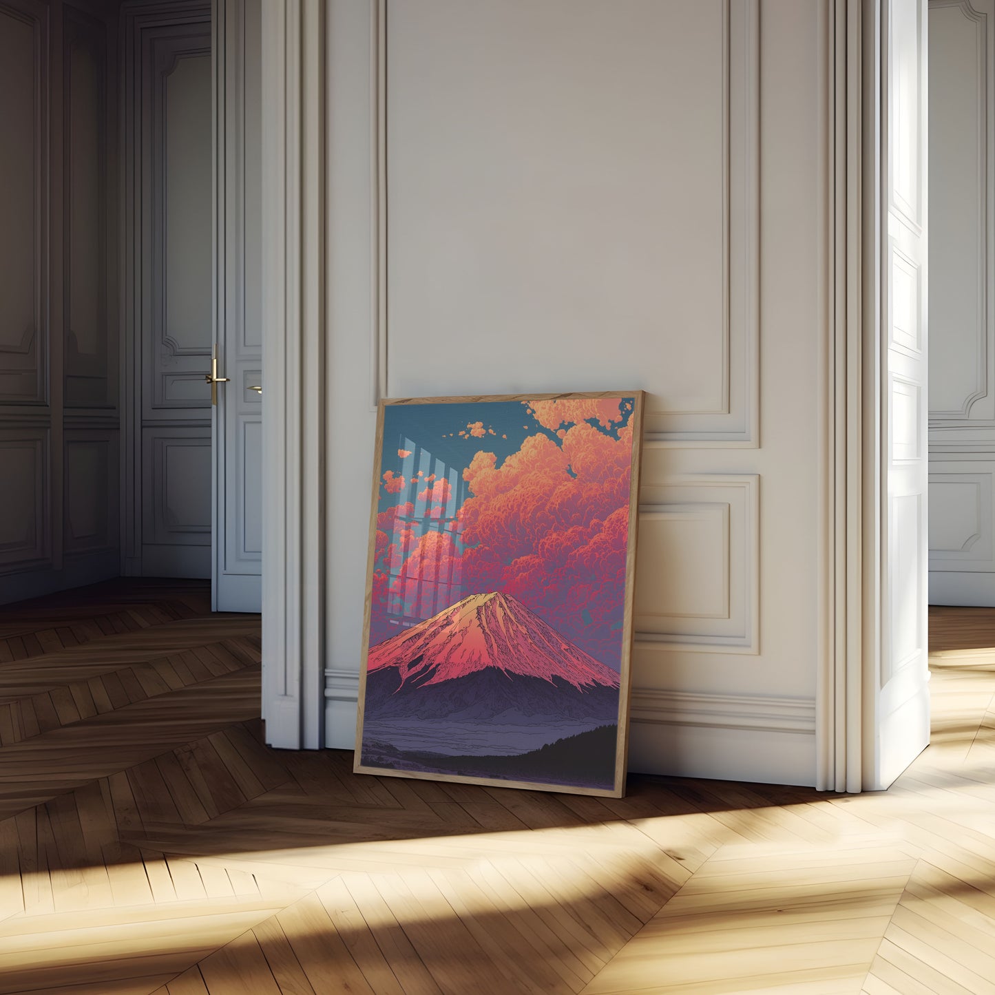 Mount Fuji Sunset Landscape Poster