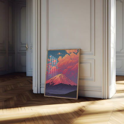 Mount Fuji Sunset Landscape Poster