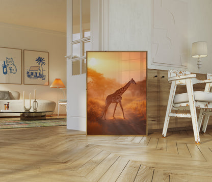 Golden Savanna Giraffe Poster