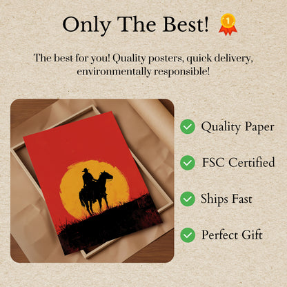 Sonnenuntergangs-Cowboy-Reiter-Poster