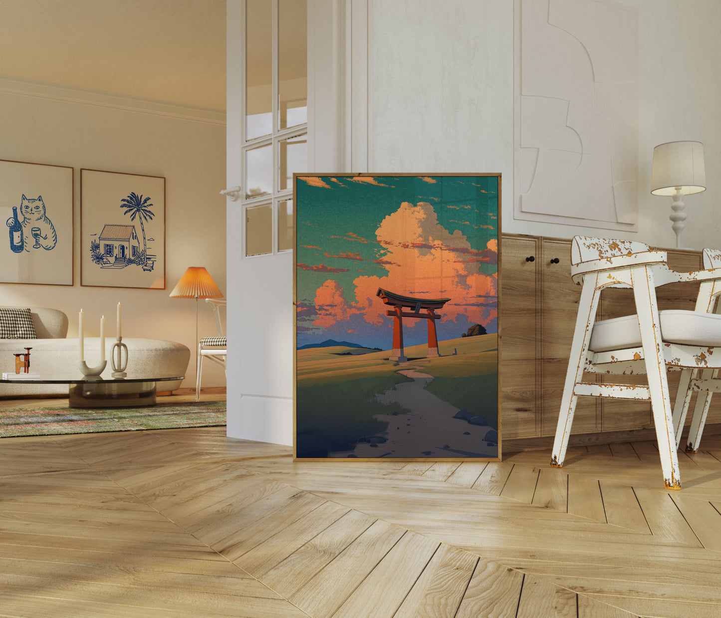 Rolig japansk Torii-port plakat