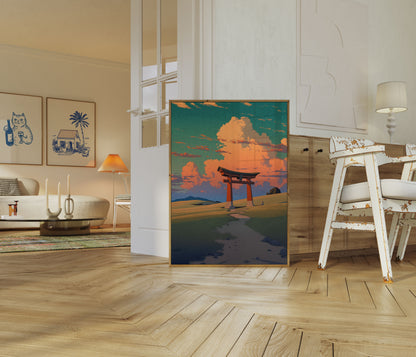 Rolig japansk Torii-port plakat
