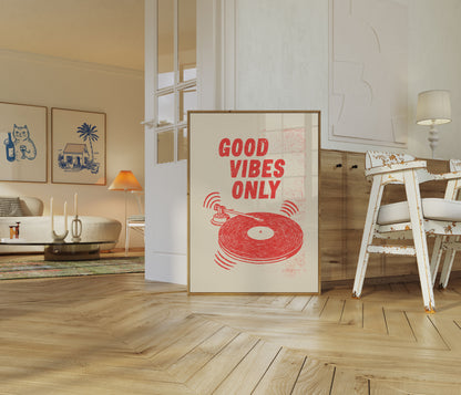 Solo Vibrazioni Positive Poster Vintage